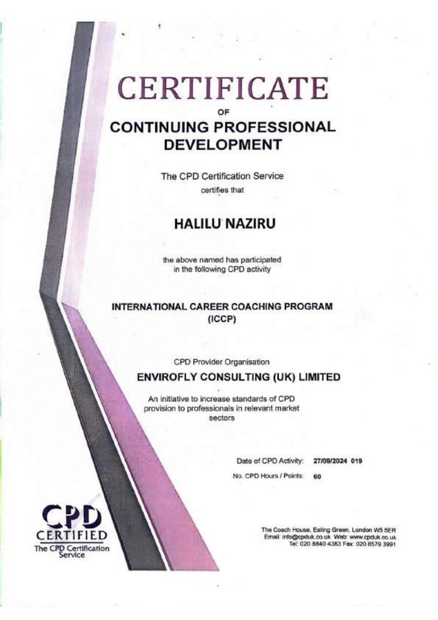 Certificate of Continuing Professional Development