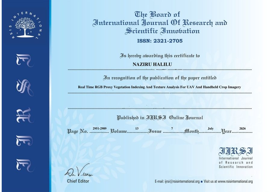 IJRSI Publication Certificate