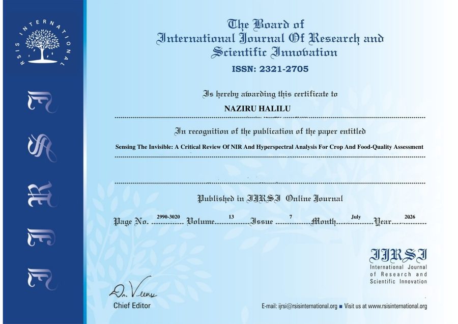 IJRSI Publication Certificate