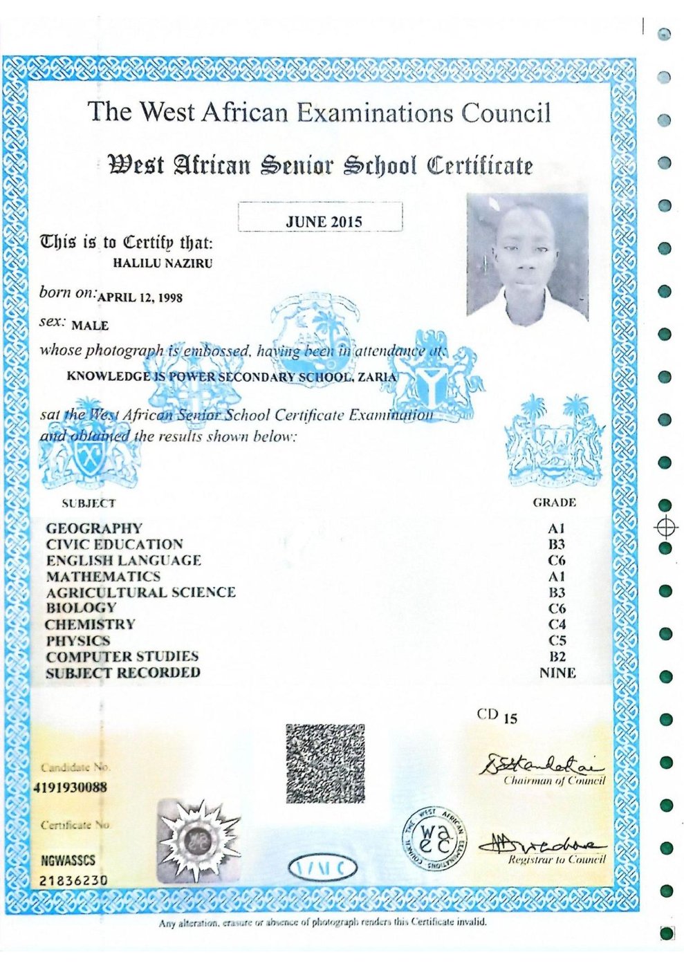 West African Senior School Certificate
