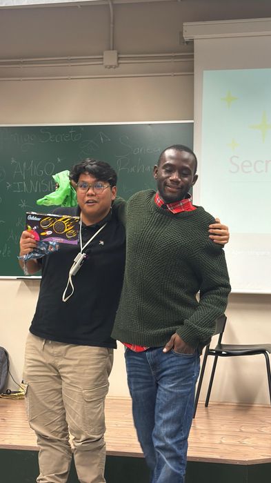 Amigo Secreto (Secret Santa) gift exchange in the classroom, 2025